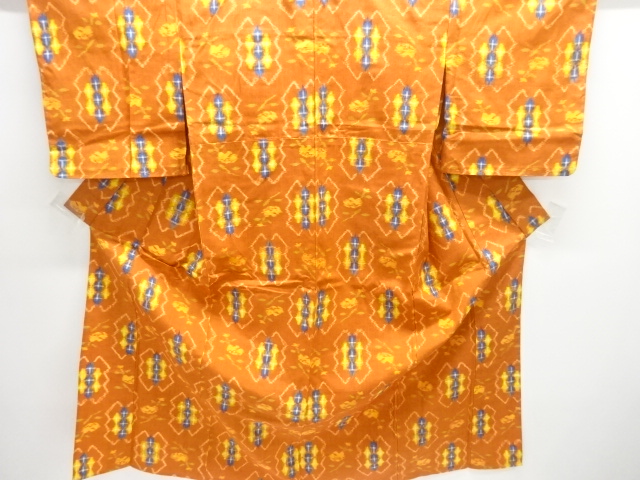 JAPANESE KIMONO / UNUSED / HITOE / TSUMUGI / WOVEN ABSTRACT FLOWER